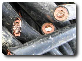 industrial copper wire scrap yard